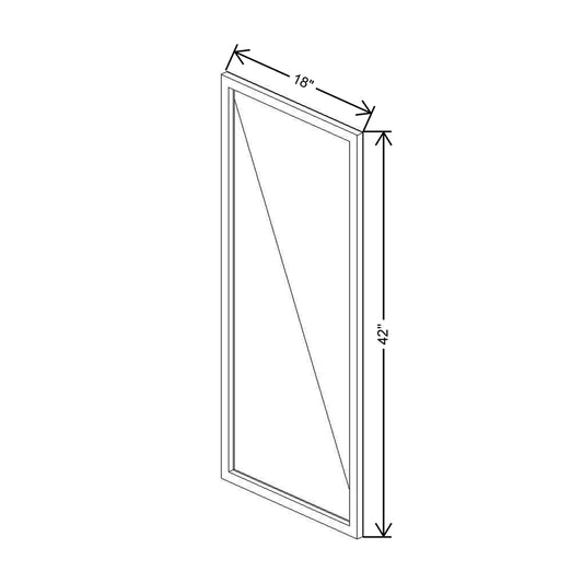 CNC Classic Milano Seaside 36" W X 18" H Aluminum Frame Glass Door - Horizontal