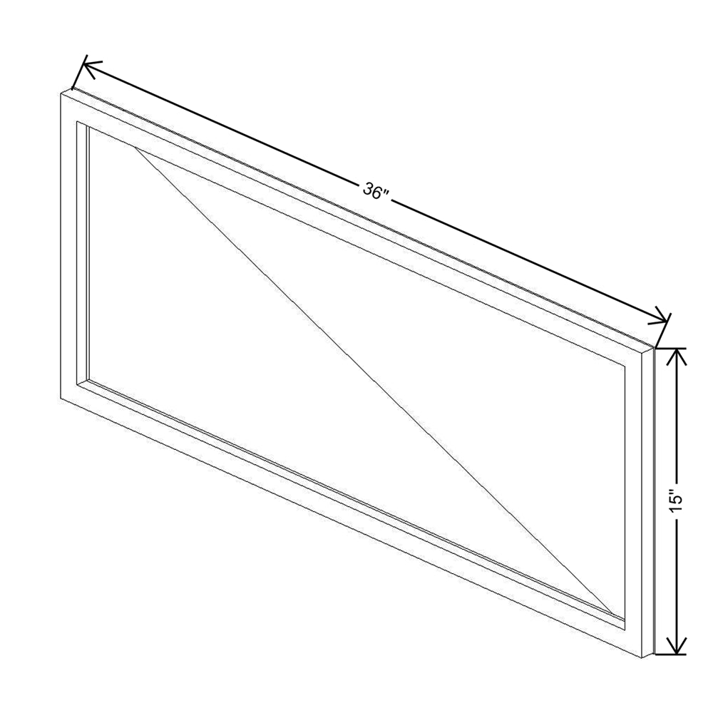 CNC Classic Milano Seaside 36" W X 42" H Aluminum Frame Glass Door - Vertical