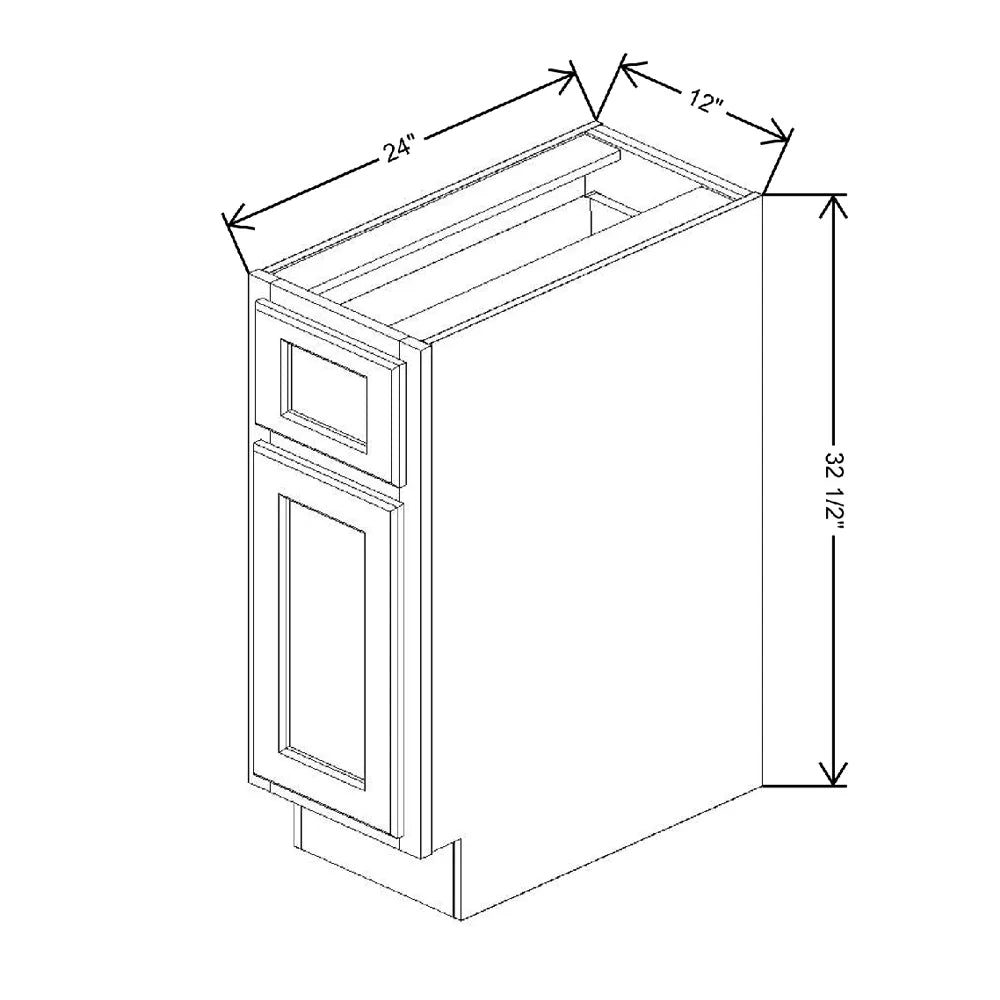 Fabuwood Quest Metro Frost 12" W x 32 1/2" H x 24" D ADA Single Door Base Cabinet