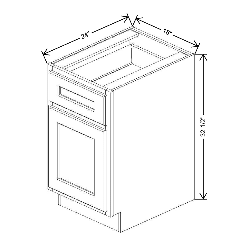Fabuwood Quest Metro Java 18" W X 32 1/2" H X 24" D Single Door Base Cabinet