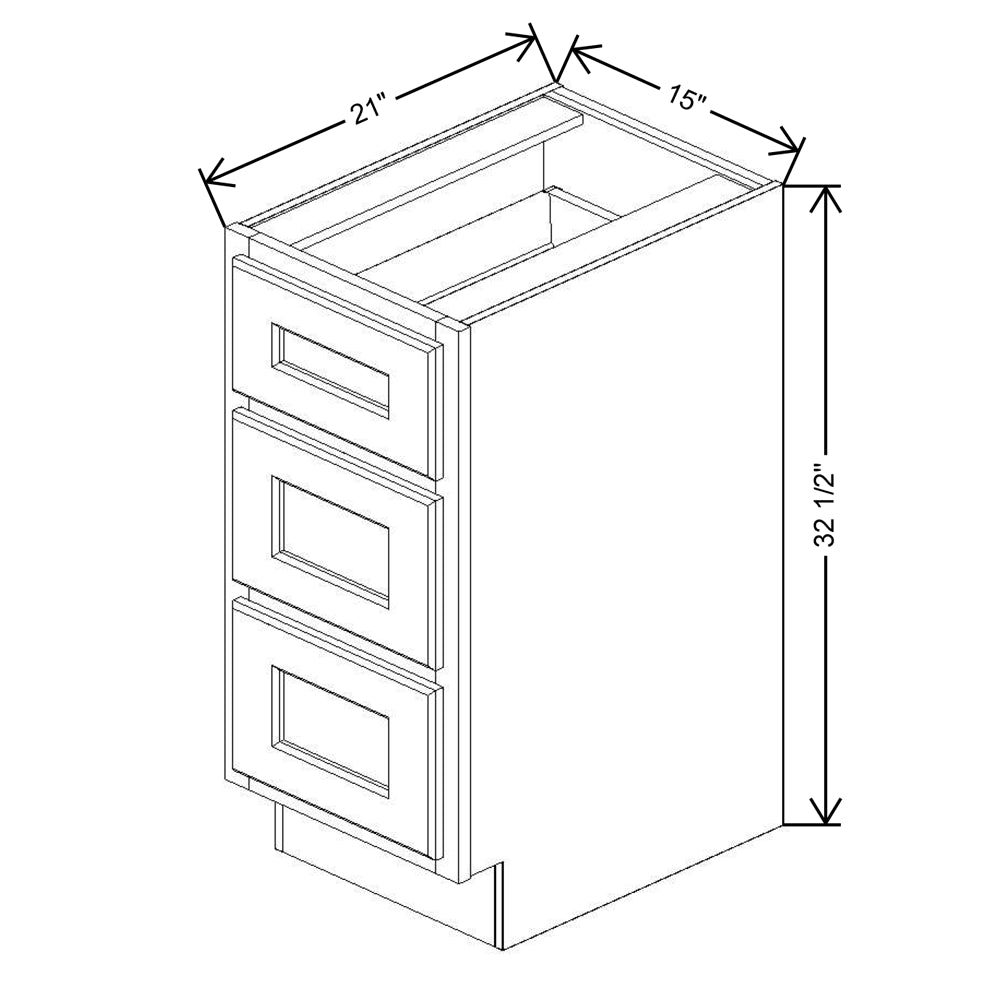 Fabuwood Quest Metro Frost 15" W X 32 1/2" H X 24" D Vanity Drawer Base Cabinet