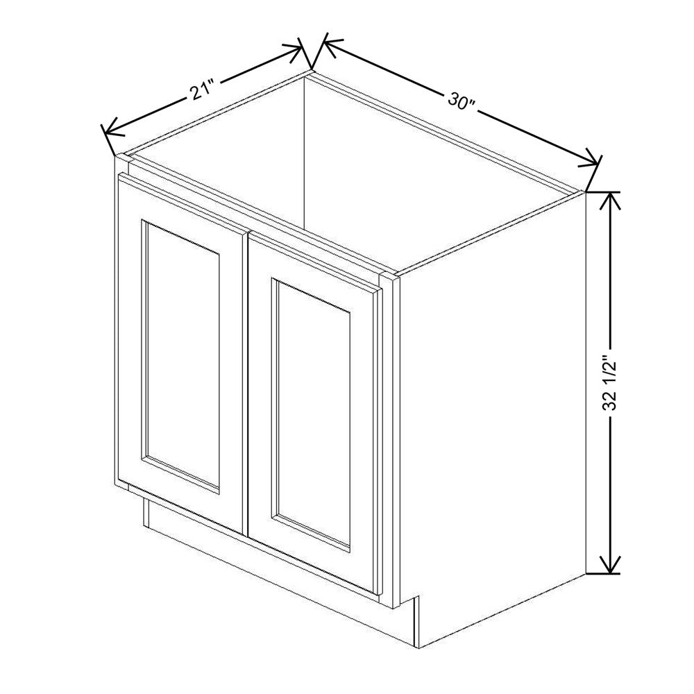 Fabuwood Quest Metro Frost 30" W X 32 1/2" H X 24" D Vanity Base - Removable Front - Cabinet