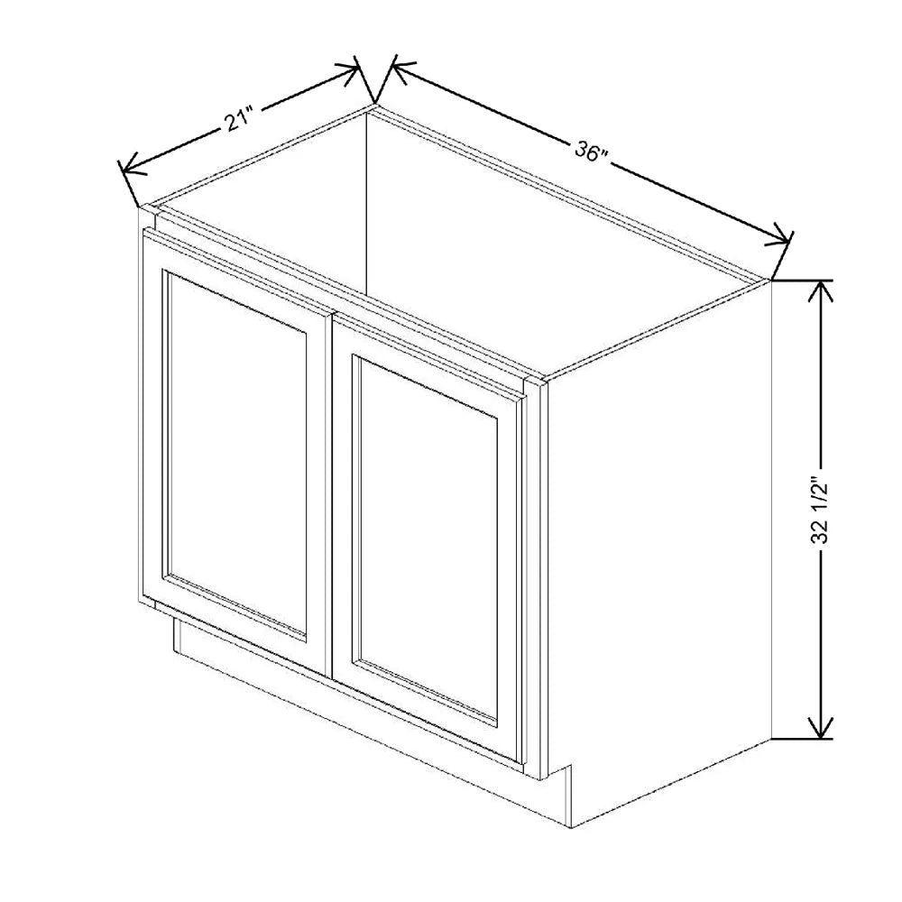 Fabuwood Quest Metro Mist 36" W x 32 1/2" H x 24" D ADA Vanity Sink Base Cabinet