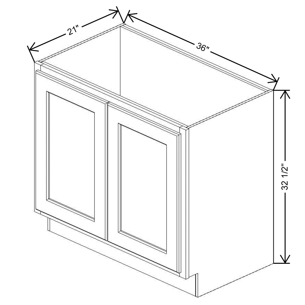 Fabuwood Quest Metro Frost 36" W X 32 1/2" H X 24" D Vanity Base - Removable Front - Cabinet