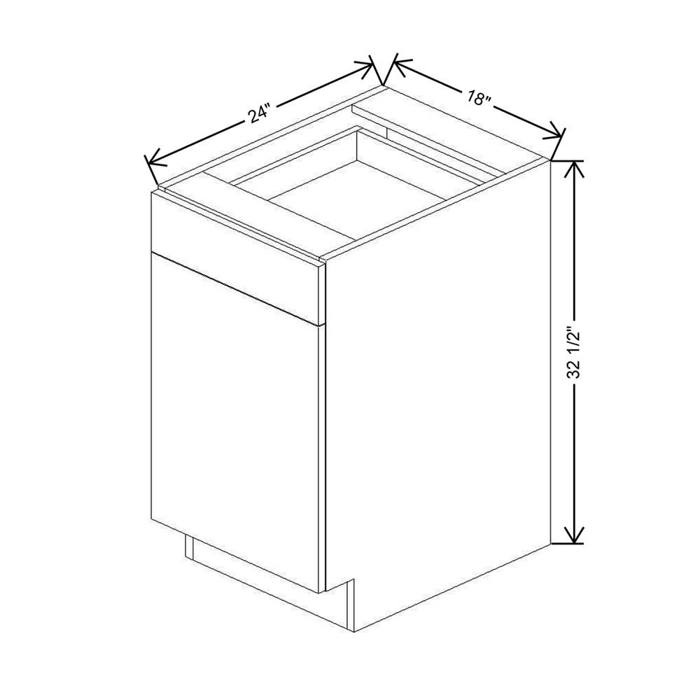 CNC Classic Milano Snow 18" W X 32 1/2" H Single Door Base Cabinet