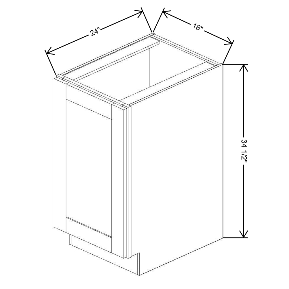 Fabuwood Allure Onyx Frost 18"W Base Single Full Door
