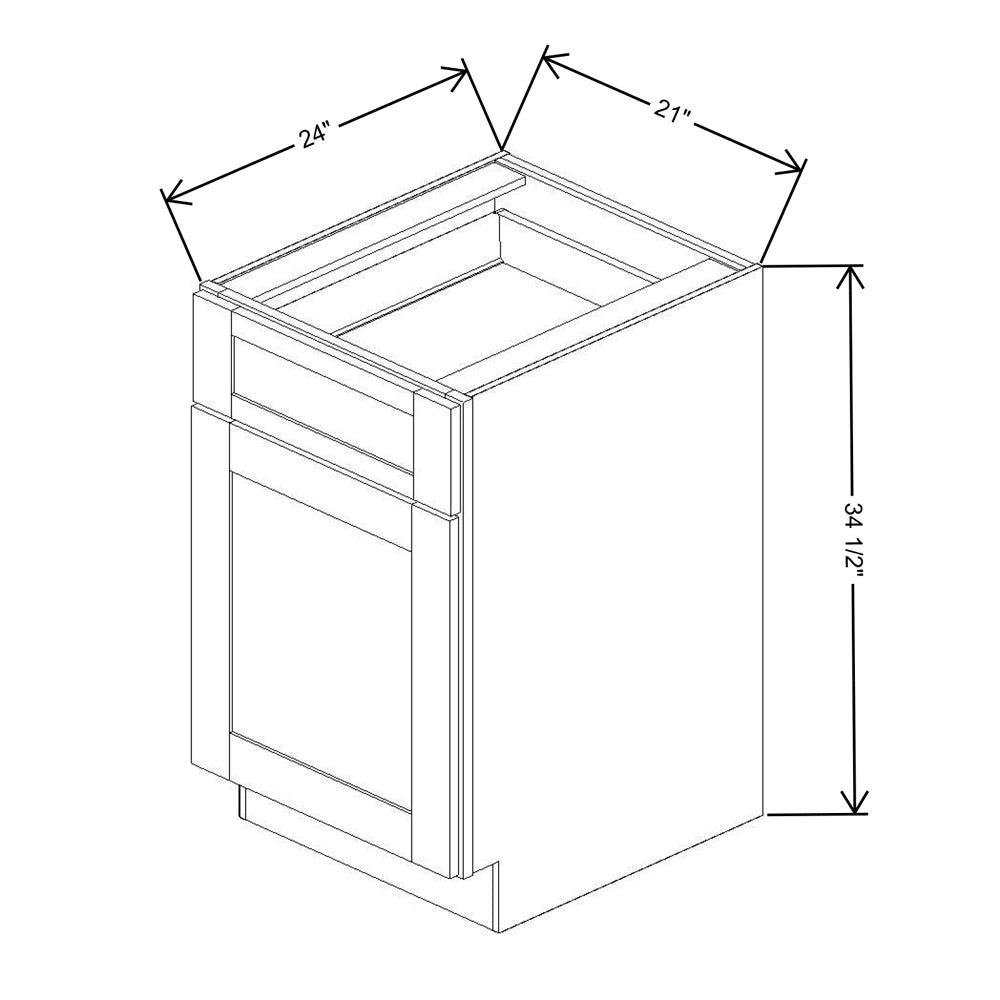 Fabuwood Quest Discovery Frost 21" W X 34 1/2" H X 24" D Single Door Base Cabinet