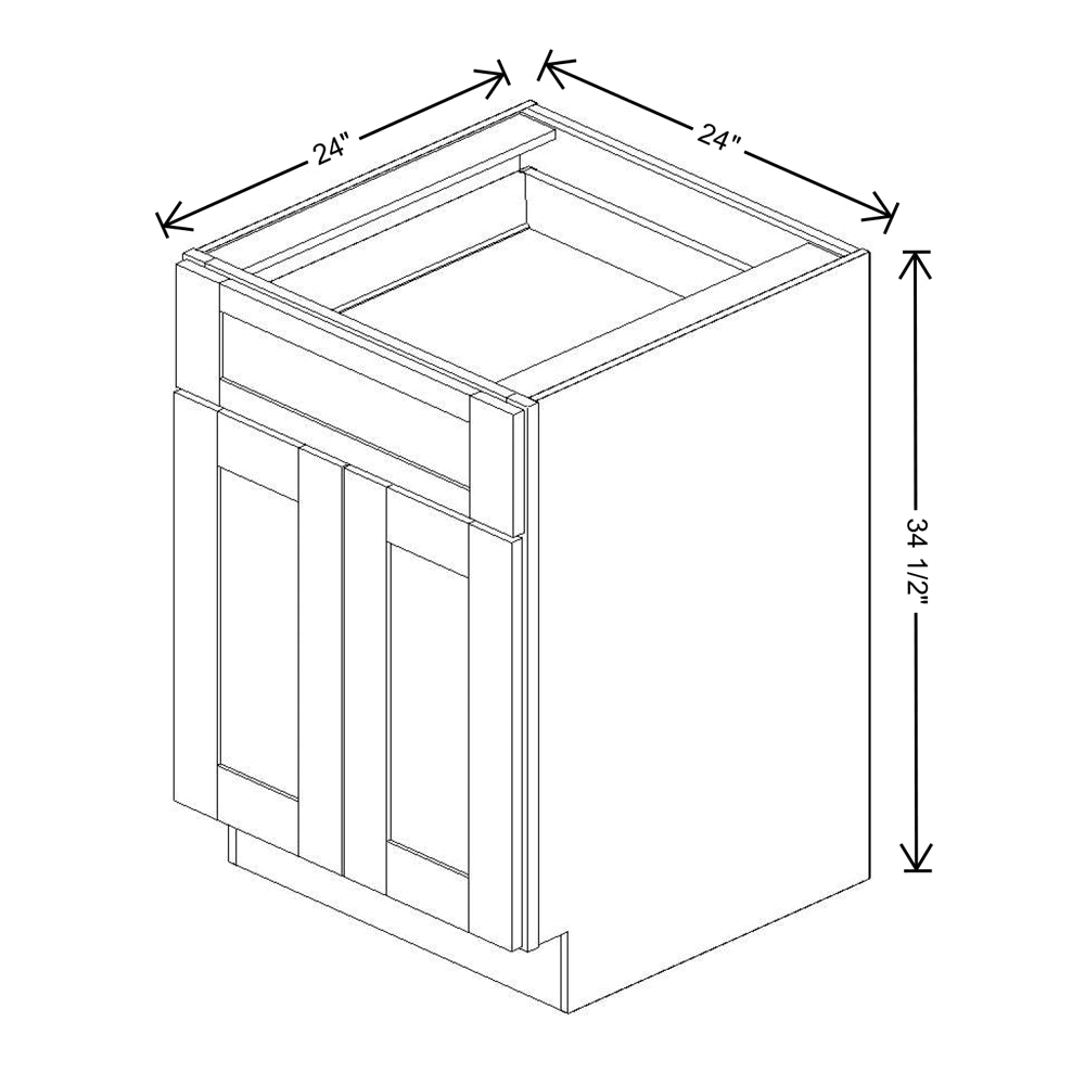 Fabuwood Allure Onyx Frost 24" W X 34 1/2" H X 24" D Double Door Base Cabinet