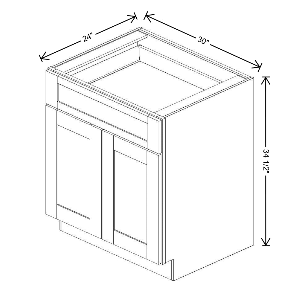 Fabuwood Allure Galaxy Dove 30" W X 34 1/2" H X 24" D Double Door Base Cabinet