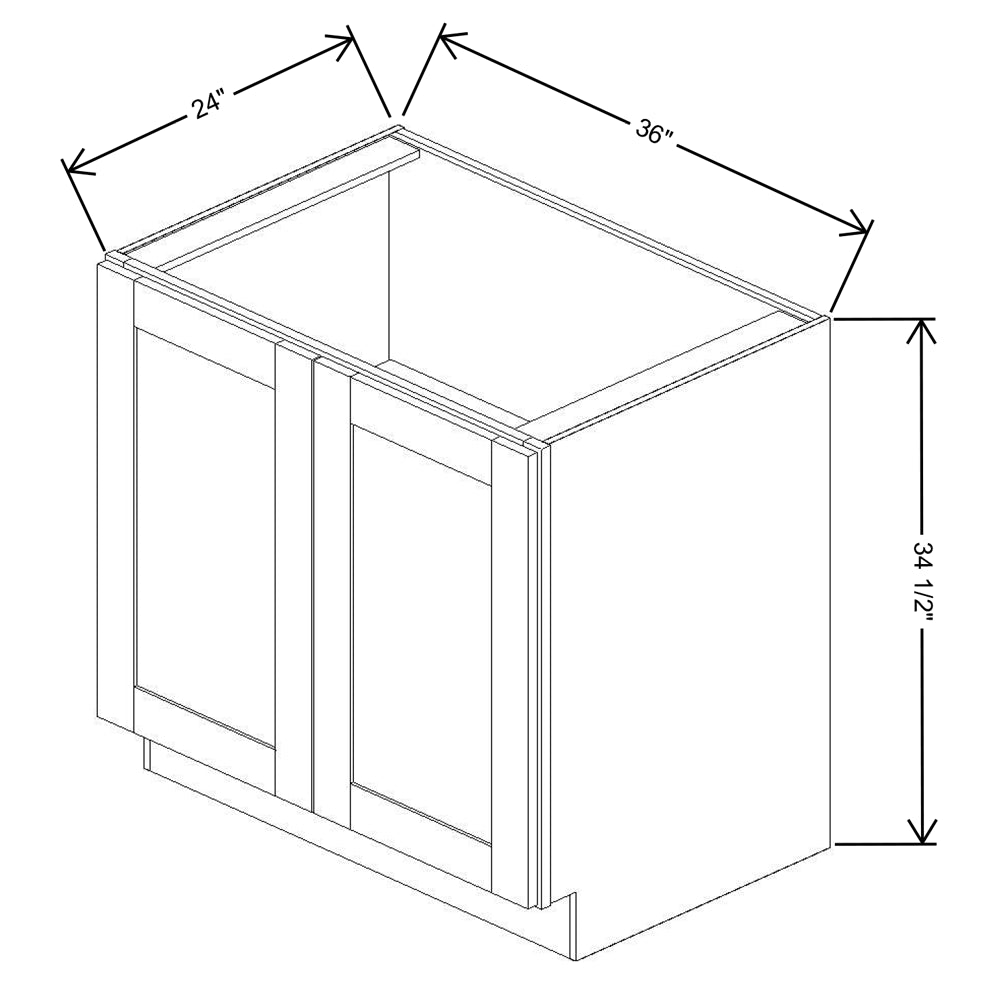 Fabuwood Quest Metro Mist 36"W Base Double Full Doors