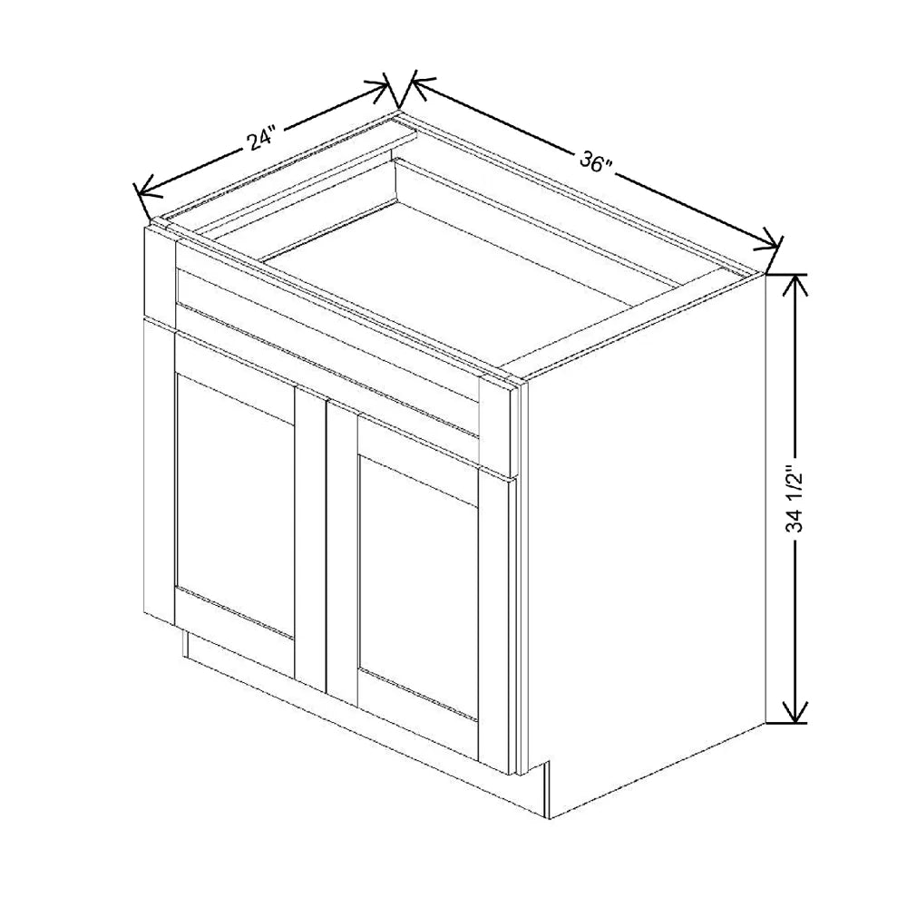 Fabuwood Allure Fusion Timber 36" W X 34 1/2" H X 24" D Double Doors/Single Drawers Base Cabinet