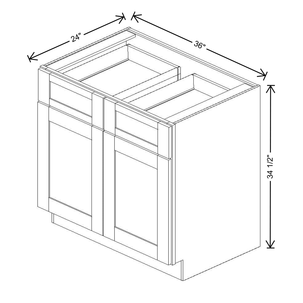 Fabuwood Quest Metro Mist 36" W X 34 1/2" H X 24" D Double Door Base Cabinet
