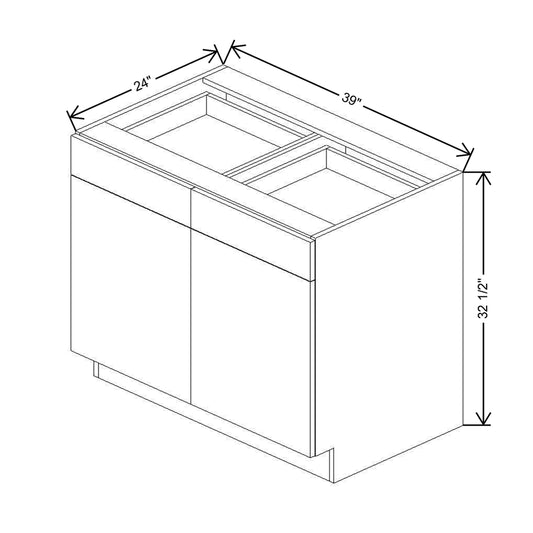 CNC Classic Milano Sand 39" W X 32 1/2" H Double Door 2 Drawer Base Cabinet