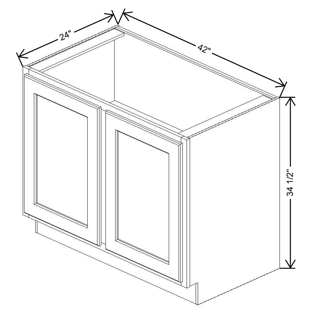 Fabuwood Quest Discovery Frost 42" W X 34 1/2" H X 24" D Full Height Double Doors