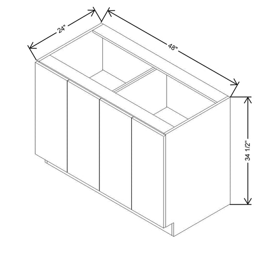 CNC Concord Richmond Stone 48" W Full Height Four Door Base Cabinet