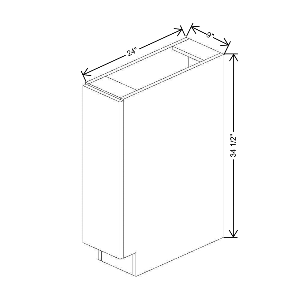 CNC Classic Milano Sand 09" W Full Height Single Door Base Cabinet