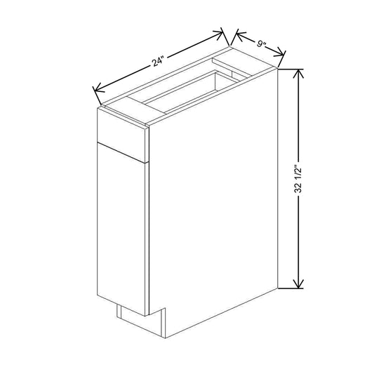 CNC Classic Milano Sand 09" W X 32 1/2" H Single Door Base Cabinet