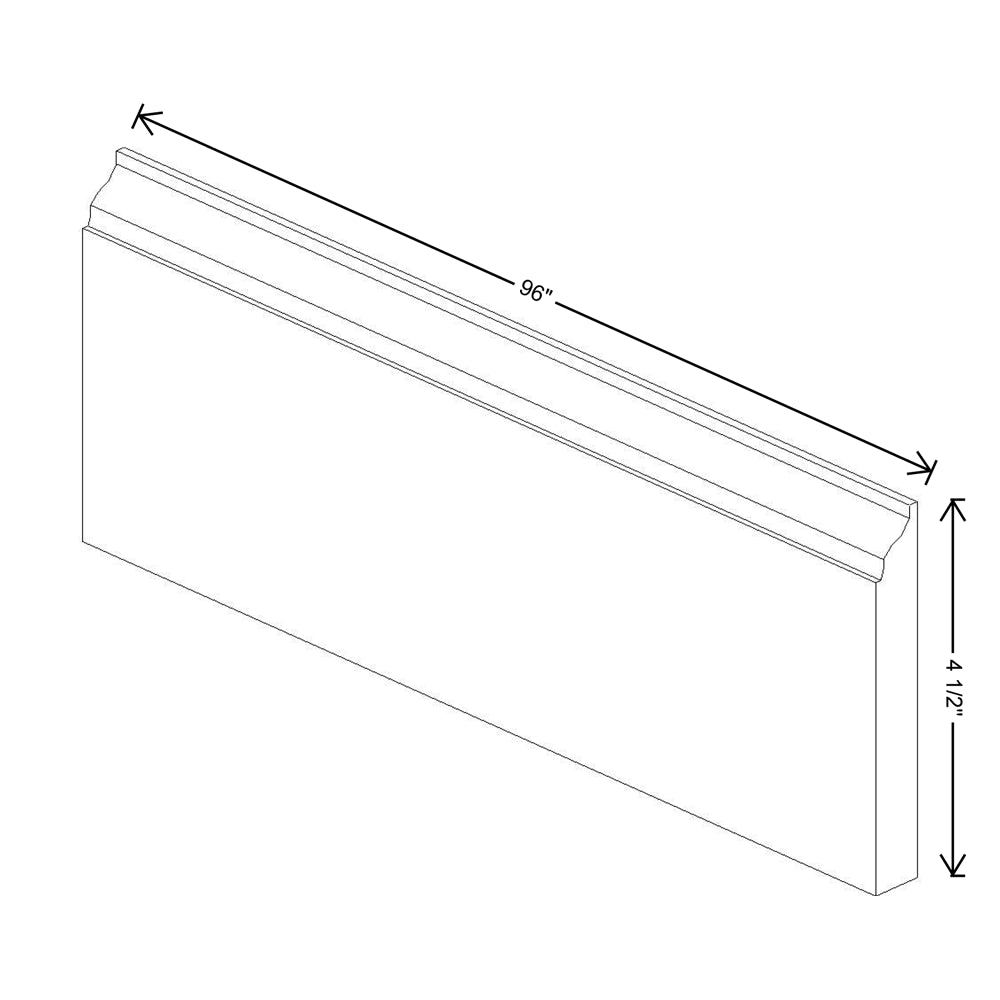 Fabuwood Allure Galaxy Nickel 96" W X 5 1/2" H X 3/4" D Base Board Molding