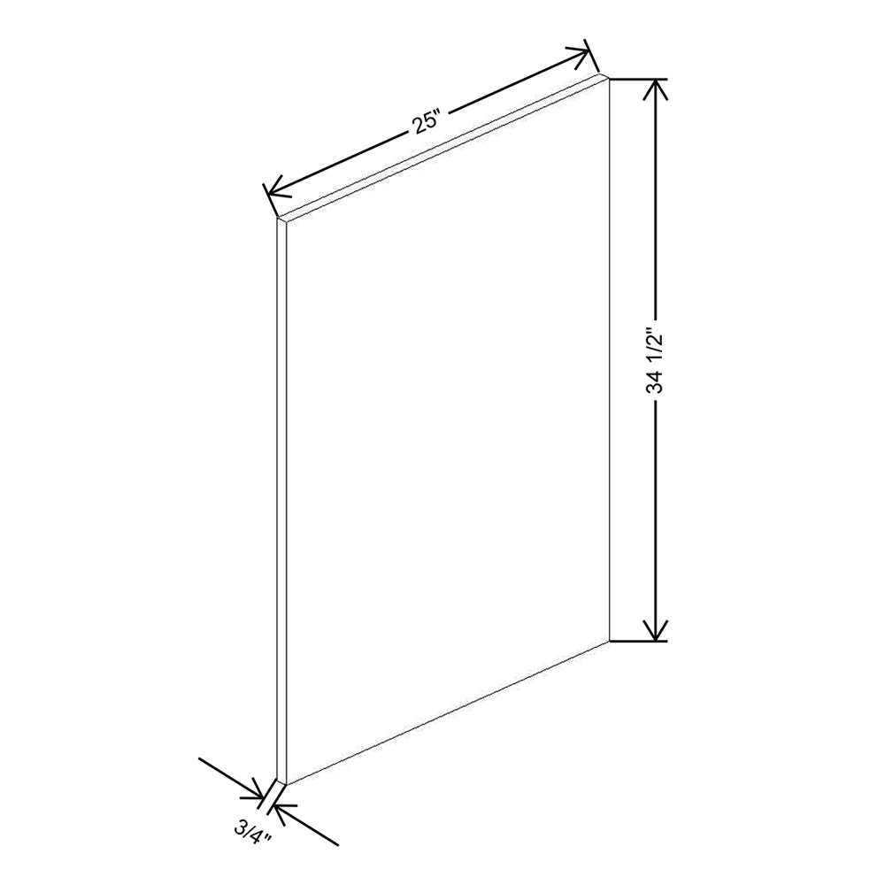 CNC Classic Broadway Graphite 3/4" W X 34 1/2" H X 22" D End Panel