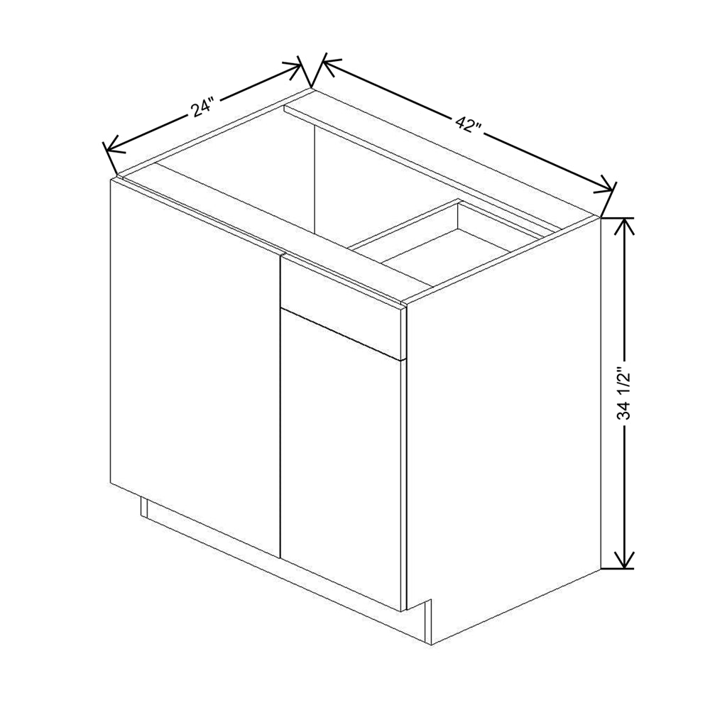CNC Classic Broadway Silver 42 To 45" W X 34 1/2" H Blind Base Cabinet