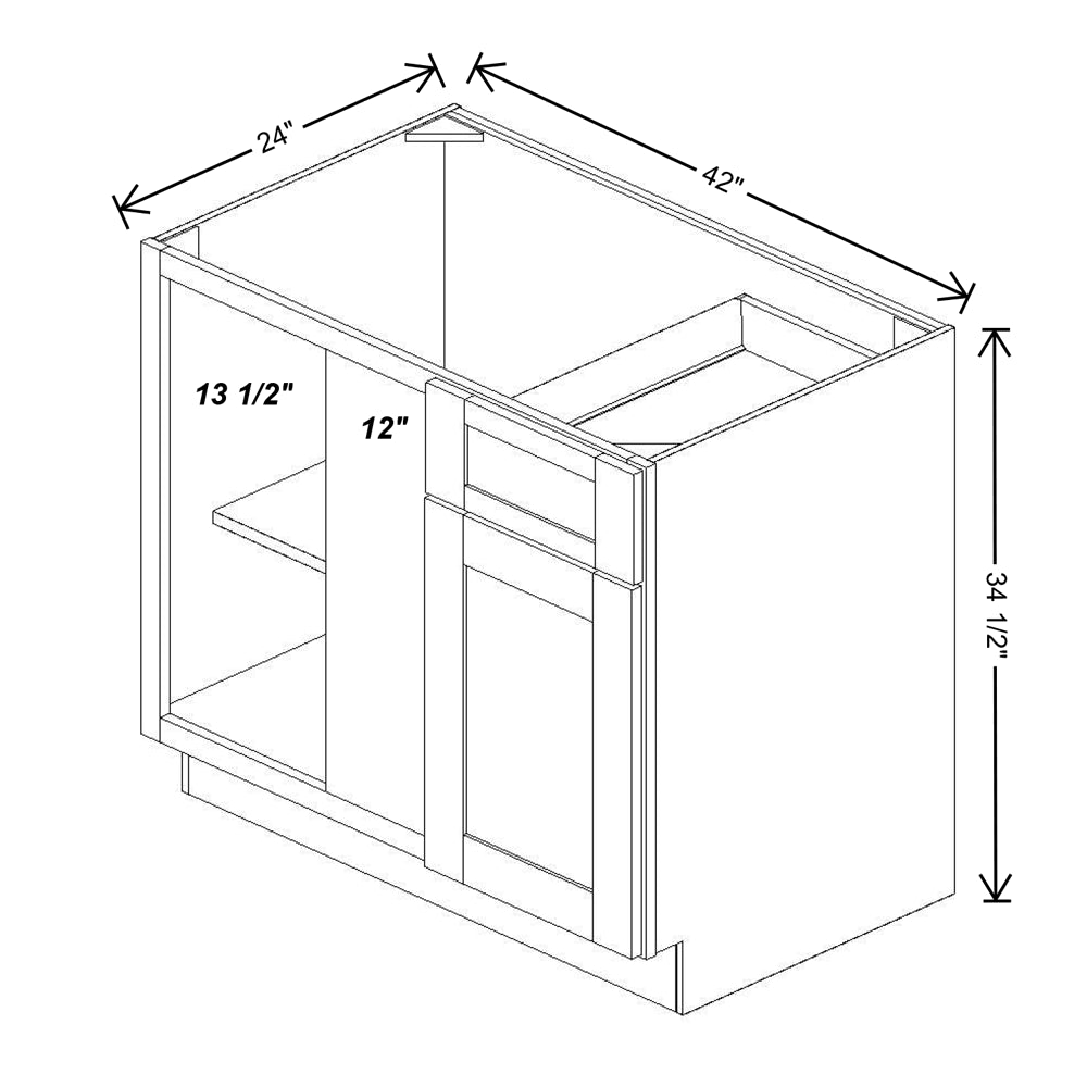 Fabuwood Quest Metro Frost 42" To 45" W X 34 1/2" H X 24" D Blind Base Cabinet