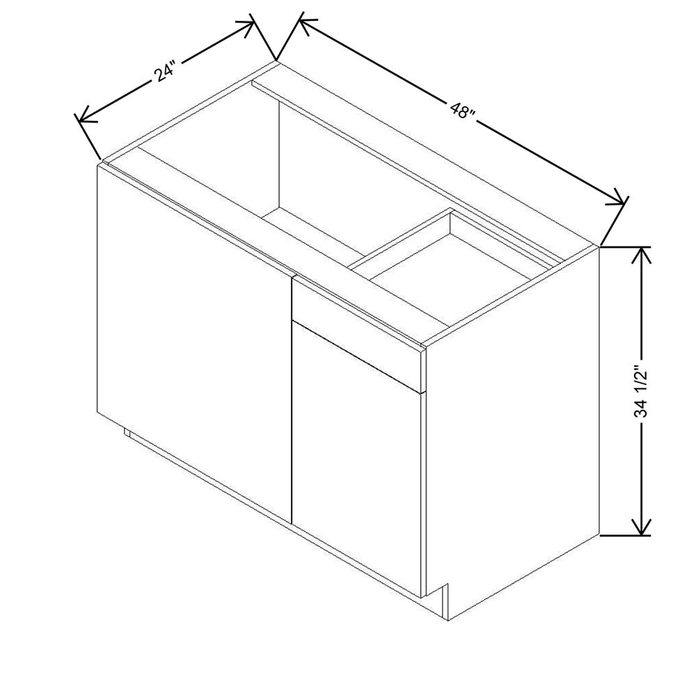 CNC Concord Park Ave Ocean 48 To 51" W X 34 1/2" H Blind Base Cabinet