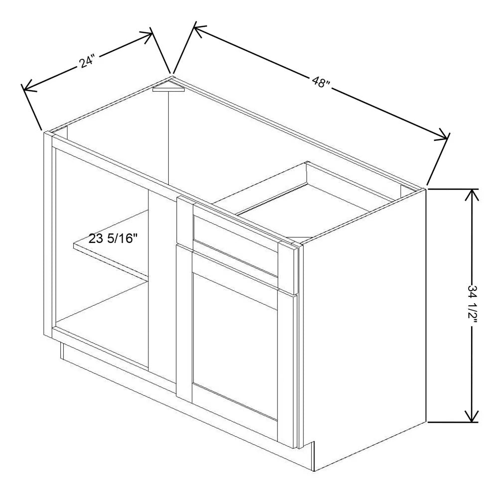 Fabuwood Allure Luna Desert Oak 48" to 51" W X 34 1/2" H X 24" D Blind Base Cabinet