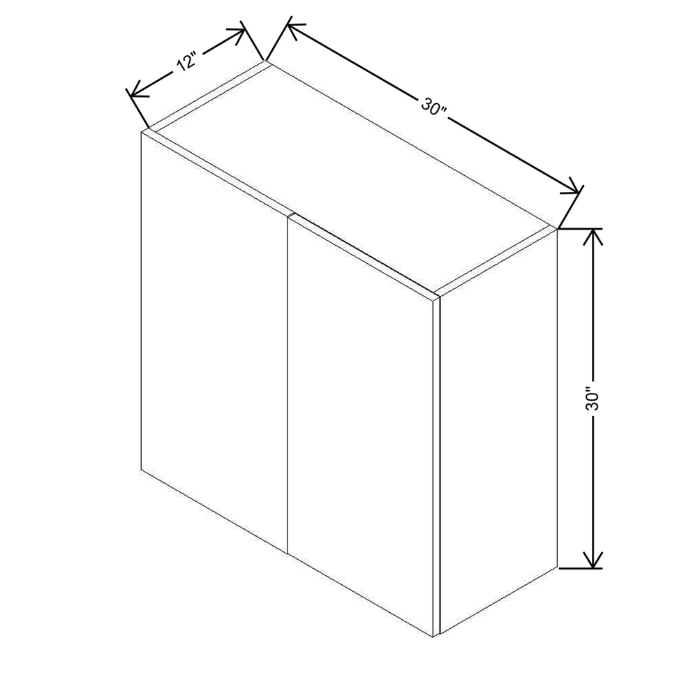 CNC Classic Broadway Graphite 30 To 33" W X 30" H Single Door Blind Wall Cabinet