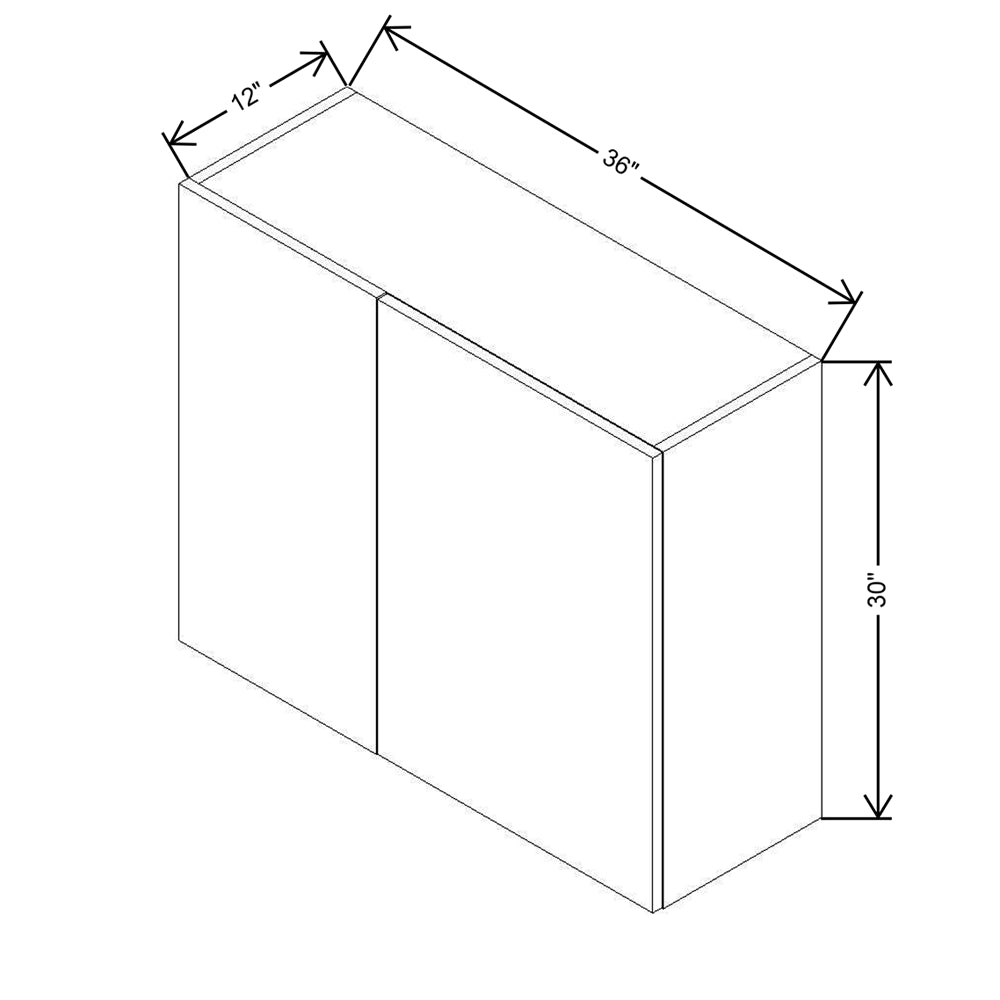 CNC Concord Park Ave Ocean 36 To 39" W X 30" H Double Door Blind Wall Cabinet
