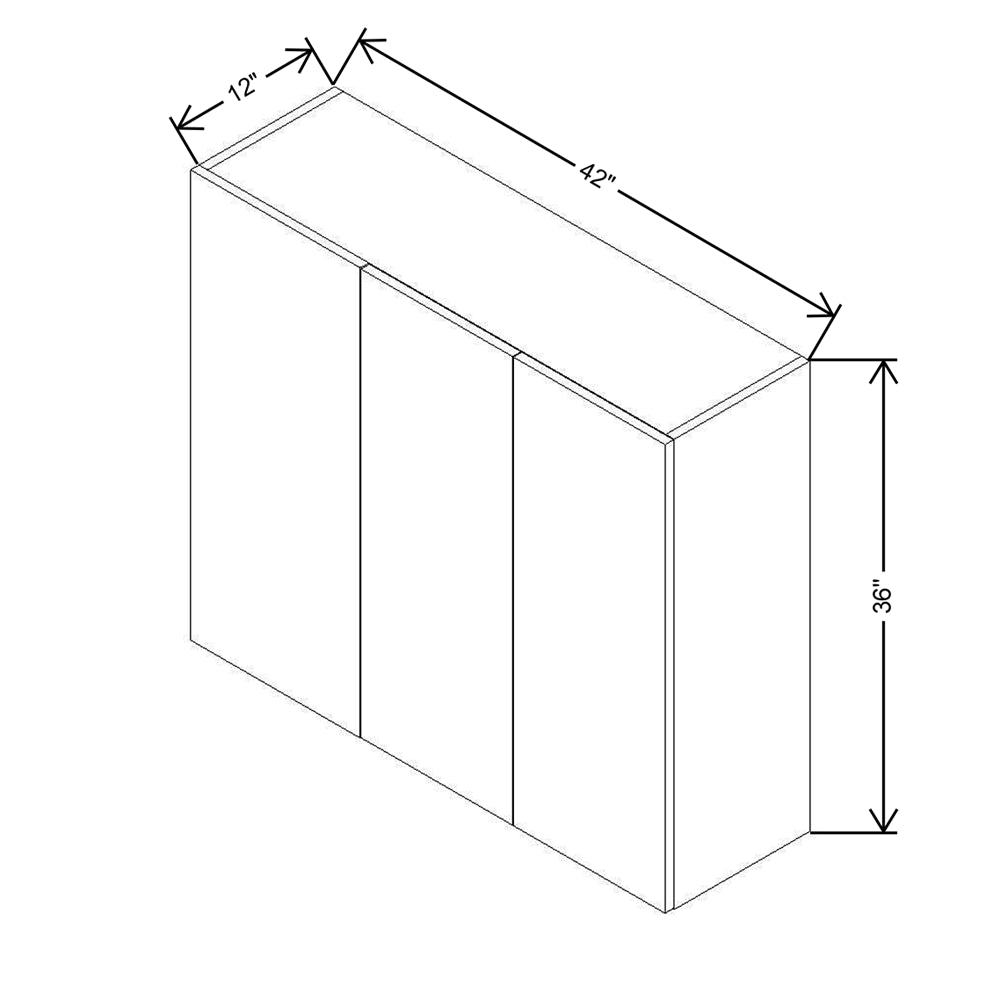 CNC Concord Elegant White 42 To 45" W X 36" H Double Door Blind Wall Cabinet