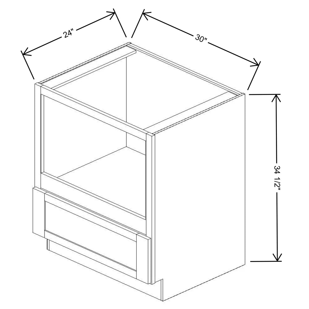 Fabuwood Allure Luna Desert Oak 30" W X 34 1/2" H X 24" D Base Microwave Cabinet