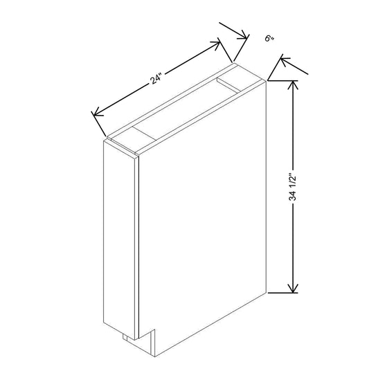 CNC Concord Richmond Stone 06" W X 34 1/2" H Base Spice Cabinet