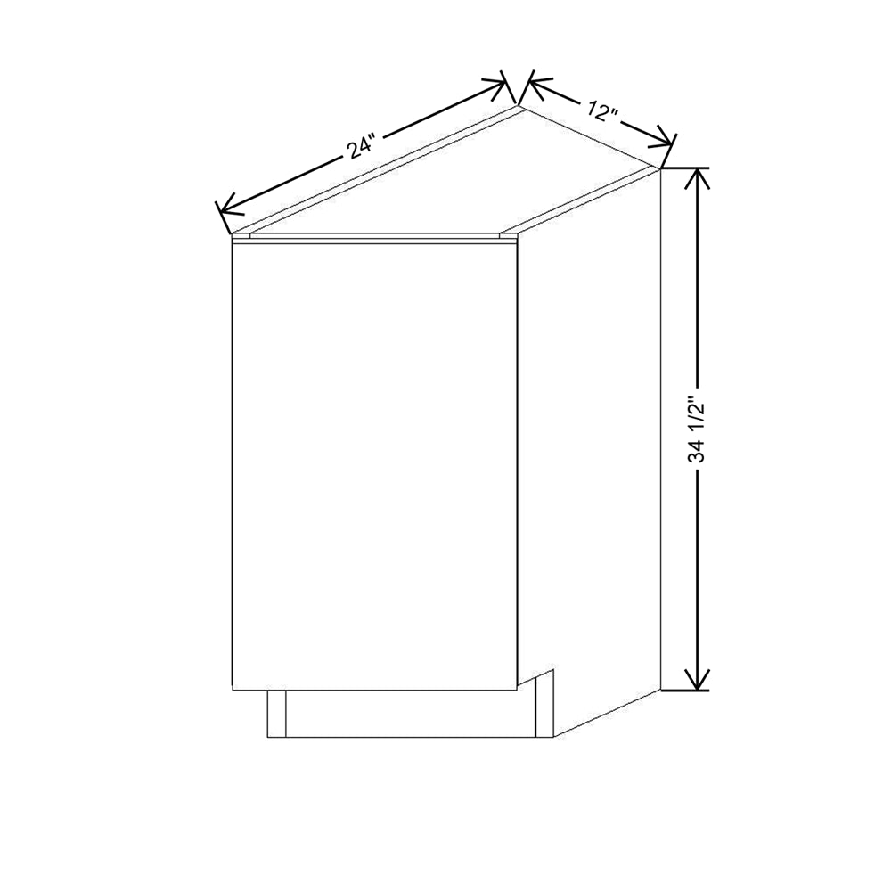 CNC Classic Milano Obsidian 24" W X 12" H Angle Base End Cabinet