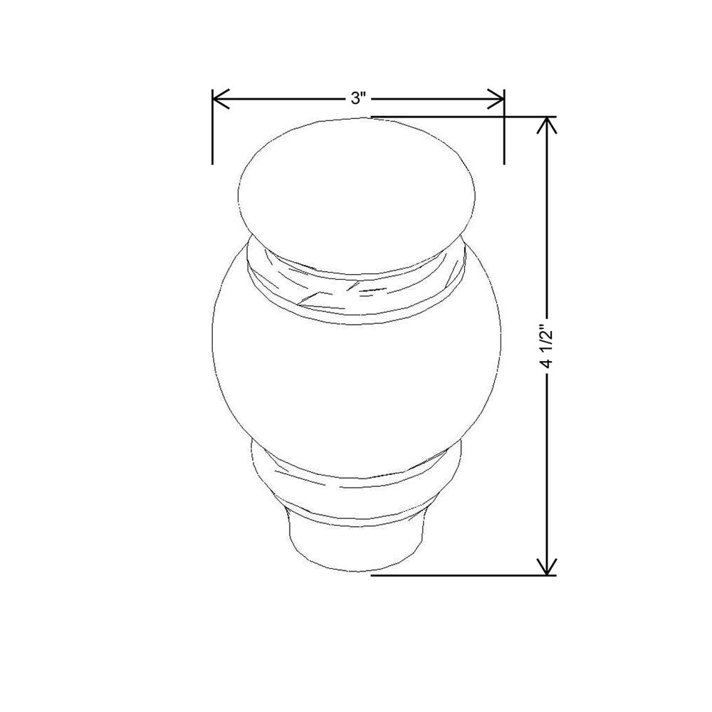 CNC Concord Newport White 3" W X 4 1/2" H Plain Feet