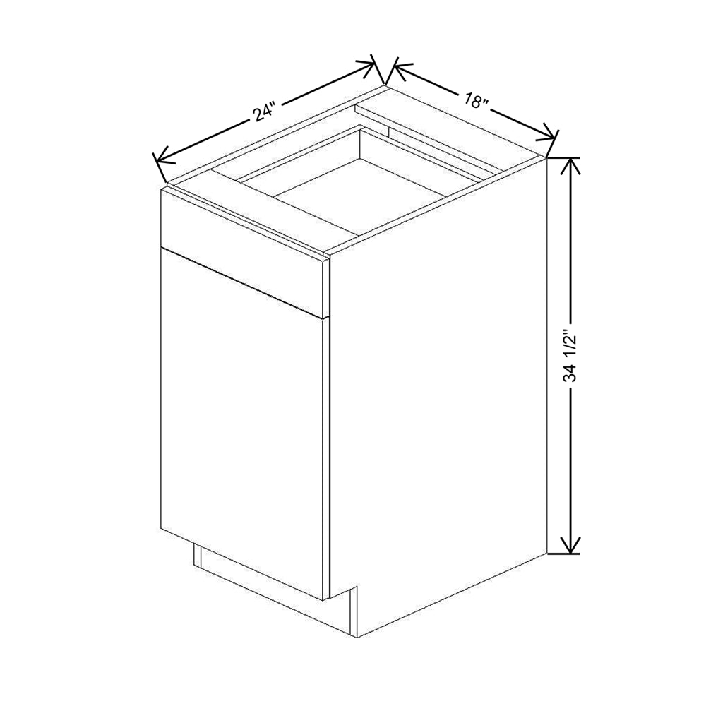 CNC Classic Milano Ash 18" W Double Waste Basket Cabinet