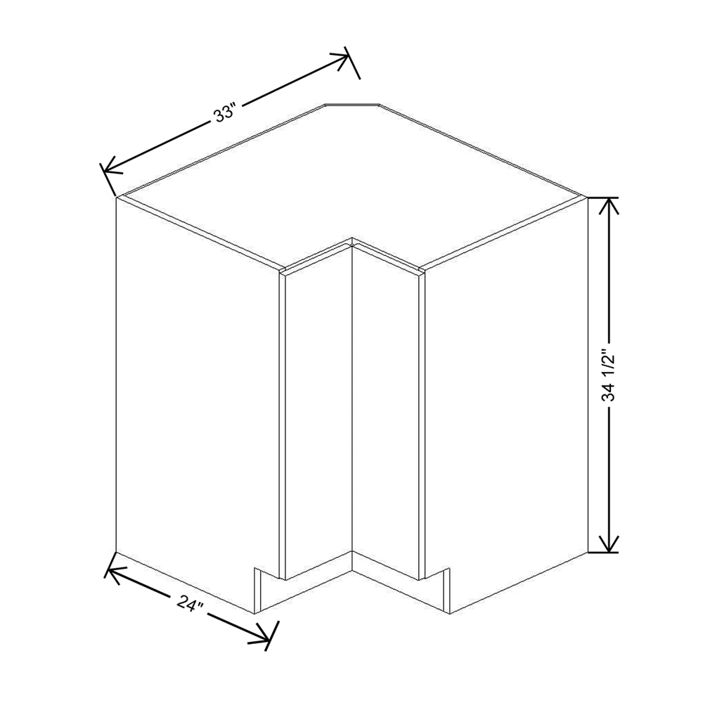 CNC Classic Milano Pine 33" W Carousel Corner Base Cabinet