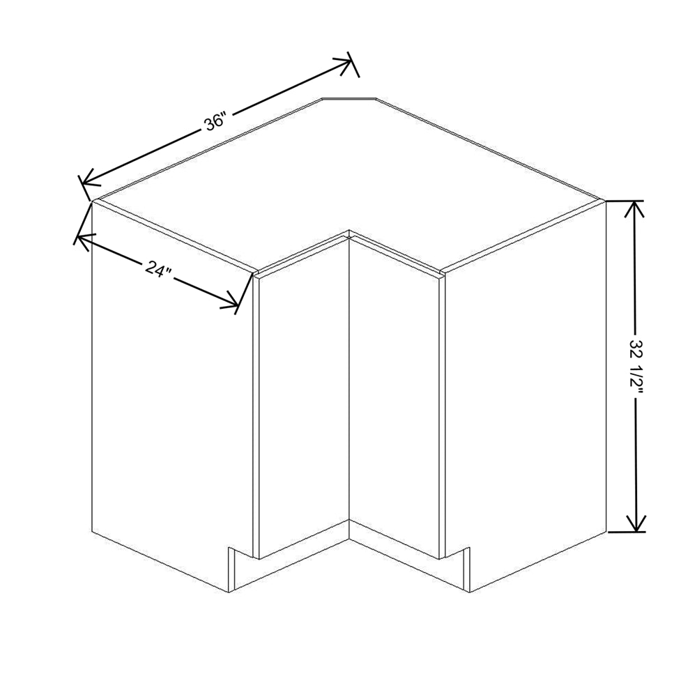 CNC Classic Milano Obsidian 36" W Lazy Susan Corner Base Cabinet
