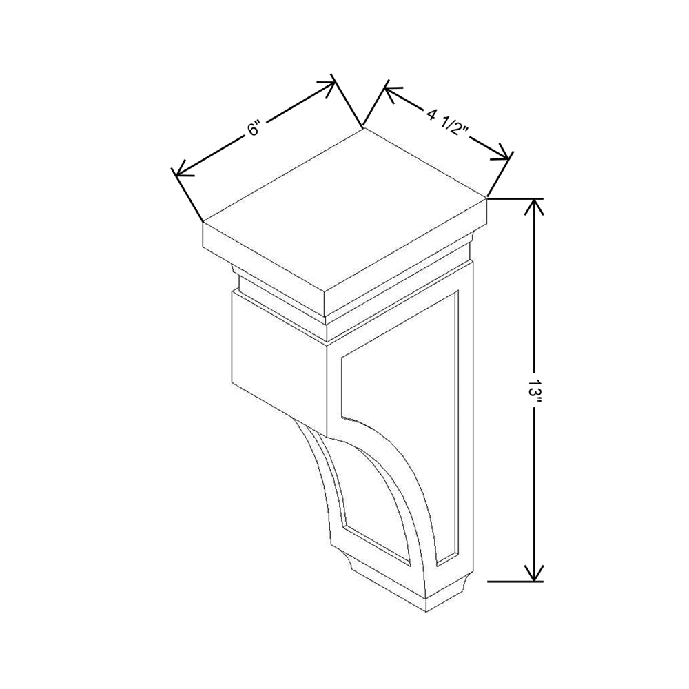 CNC Concord Newport White 4 1/2" W X 13" H X 6" D Corbel