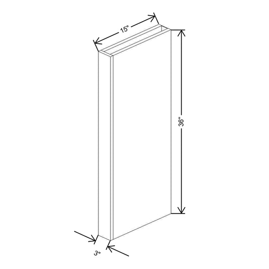 CNC Classic Milano Ash 3" W X 36" H X 15” D Column