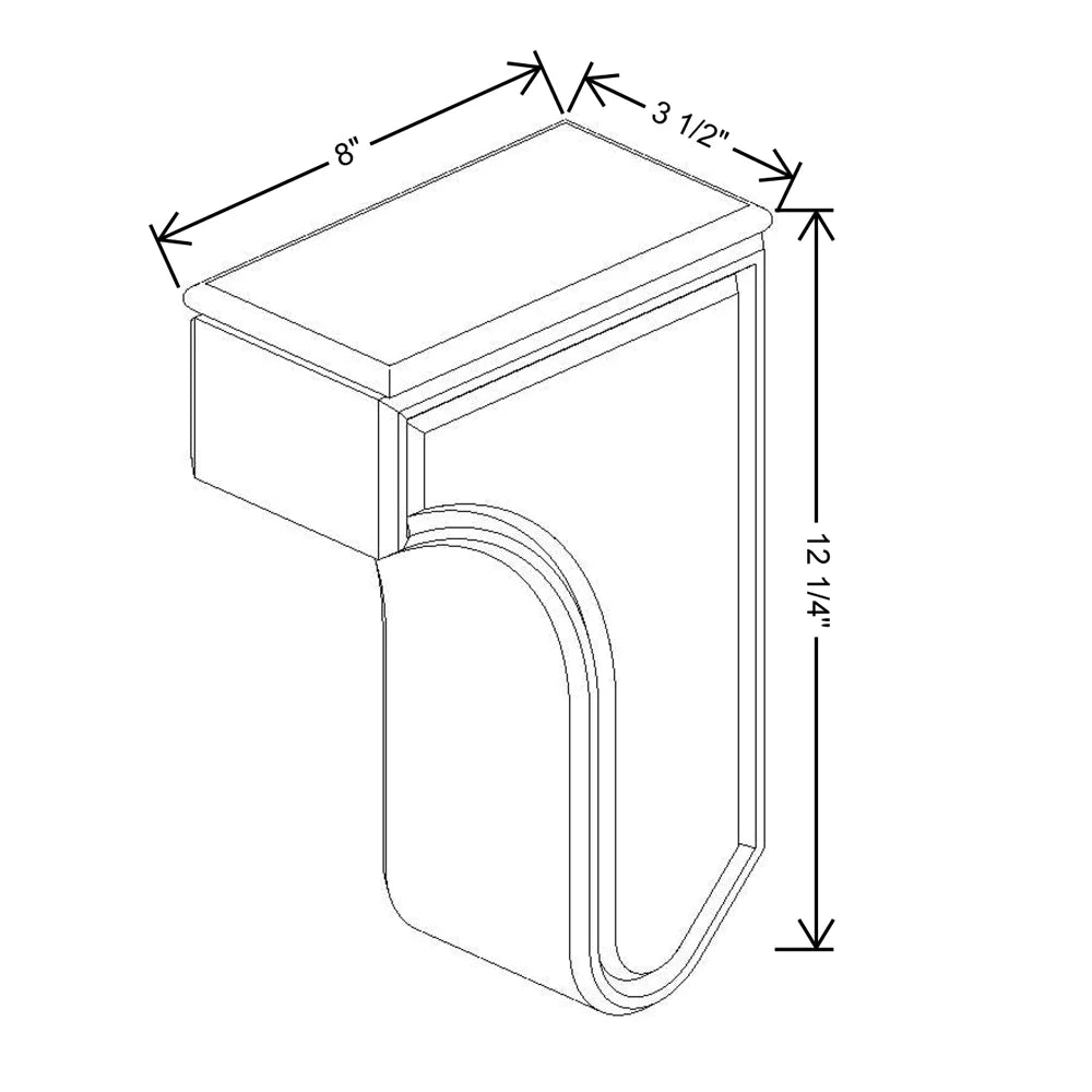 Fabuwood Allure Luna Desert Oak 3 1/2" W X 12 1/4" H X 8" D Wall Corbels