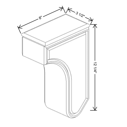 Fabuwood Allure Galaxy Desert Oak 3 1/2" W X 12 1/4" H X 8" D Wall Corbels