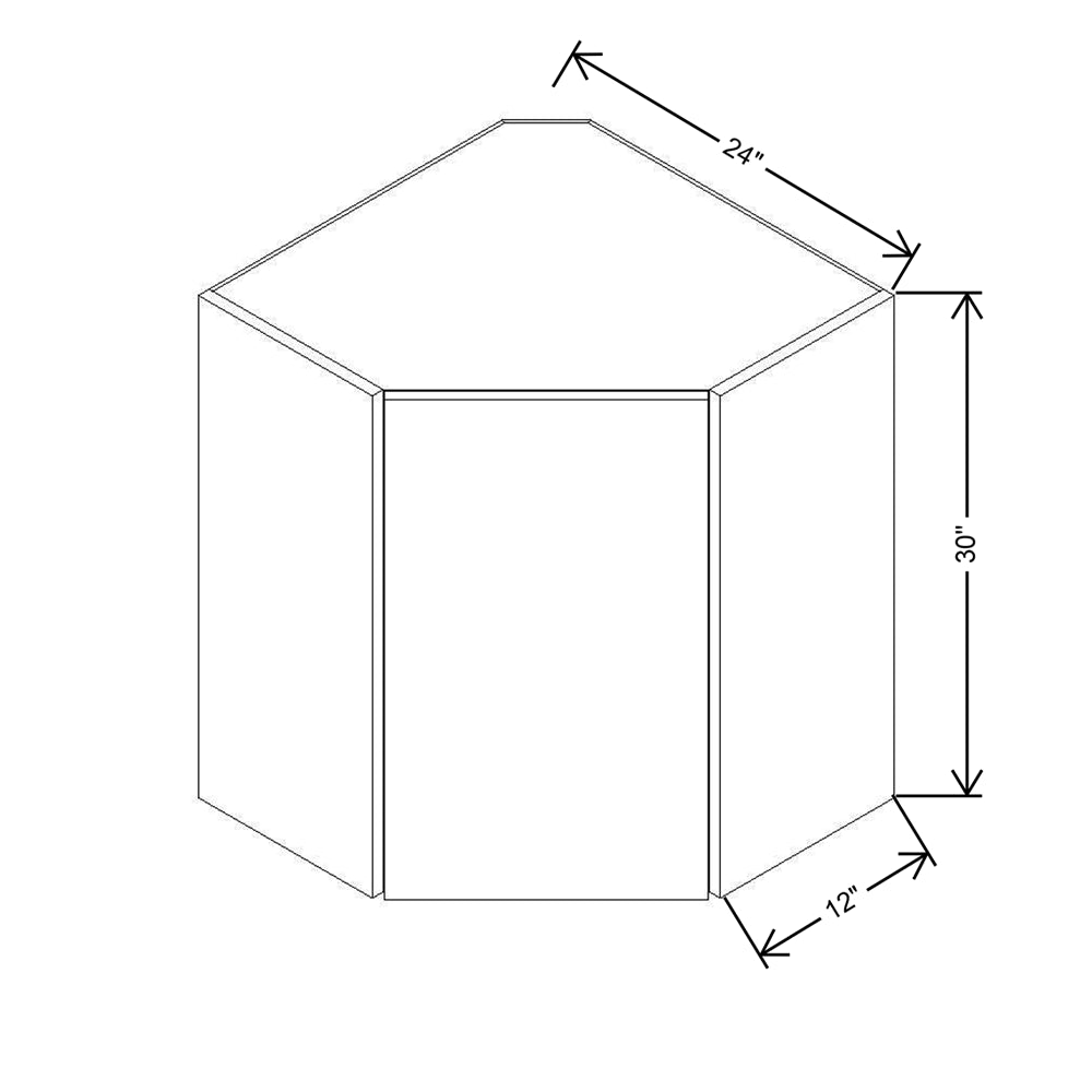 CNC Classic Broadway Chestnut 24" W X 30" H Diagonal Corner Wall Cabinet