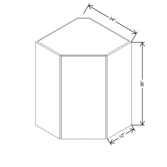 CNC Concord Newport White 24" W X 36" H Diagonal Corner Wall Cabinet