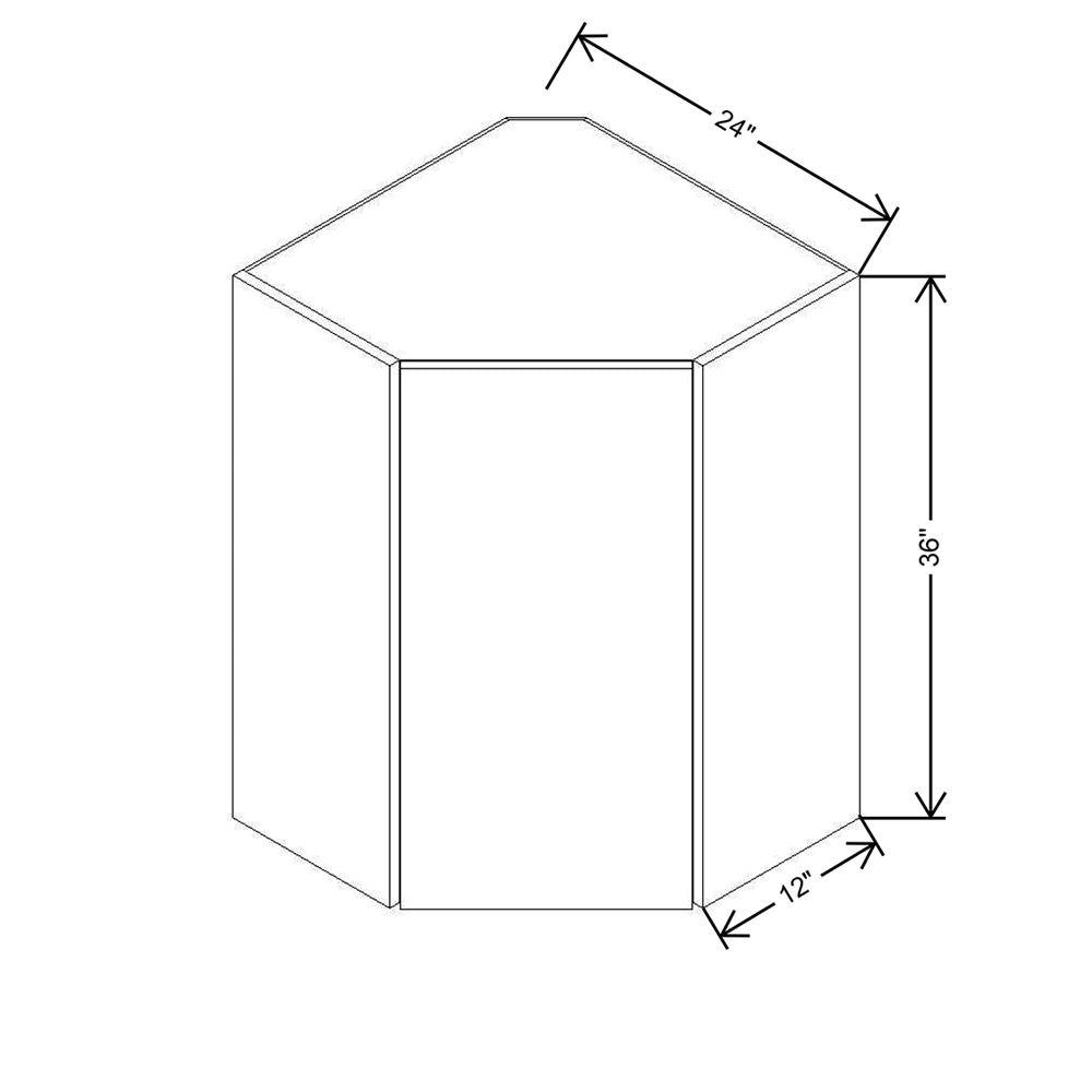 CNC Concord Fashion White 24" W X 36" H Diagonal Corner Wall Cabinet