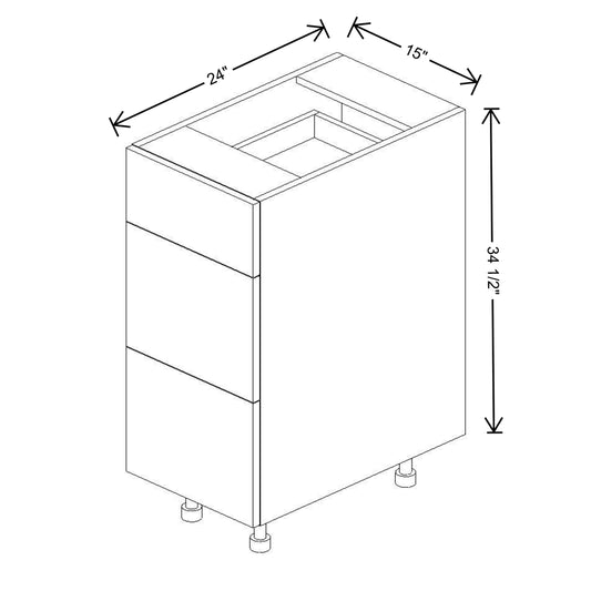 Fabuwood Illume Catalina Bianco Gloss 24"W 3 Drawer Base