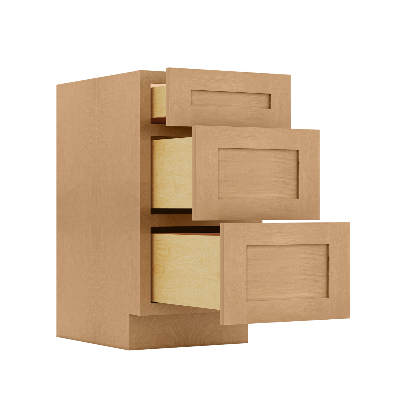 Drawer Base Kitchen Cabinet DB18 Shaker Toffee LessCare 18 in. width 34.5 in. height 24 in. depth