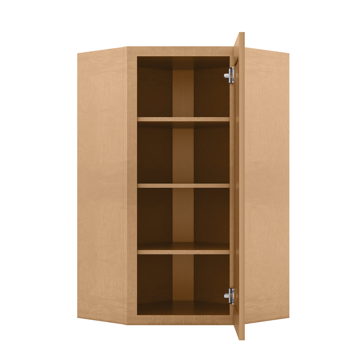 Diagonal Corner Kitchen Cabinet DC2442 Shaker Toffee 24 in. width 42 in. height 12 in. depth