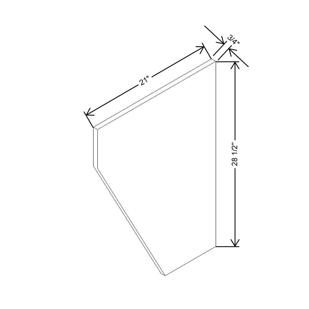 CNC Concord Richmond White 3/4" W X 28 1/2" H X 21" D Desk Drawer Panel