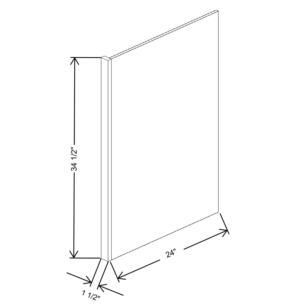 Fabuwood Allure Luna Desert Oak 1 1/2" W X 34 1/2" H X 24" D Dishwasher End Panel