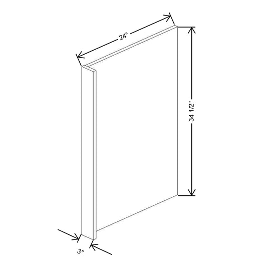 CNC Classic Milano Seaside 3" W X 34 1/2" H Refrigerator & Dishwasher End Panel